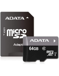 CARTE MEMOIRE MICROSDHC UHS-I 64GB AVEC ADAPTATEUR CLASS 10 ADATA