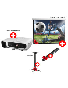 PACK VIDEO PROJECTEUR EPSON+ECRAN ELEC 200X200+SUPPORT+POINTEUR LASER