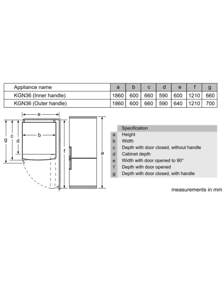 COMBINE 186X60 CM INOX BOSCH