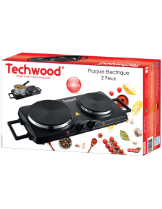 PLAQUE ELECTRIQUE  NOIR 2 F TECHWOOD