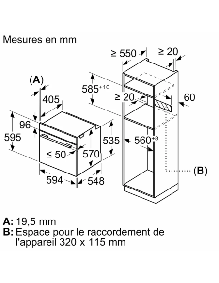 FOUR ENCASTRABLE 60CM NOIR BOSCH