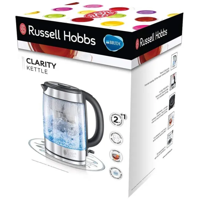 BOUILLOIRE EN VERRE FILTRANTE 1 L CLARITY RUSSELL HOBBS