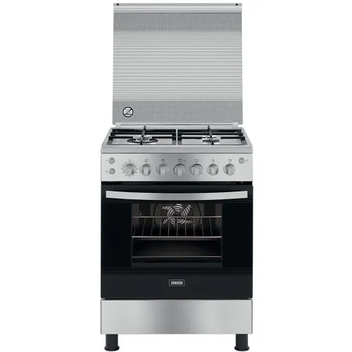 CUISINIERE 60CM 4F A GAZ INOX EN FONTE ZANUSSI