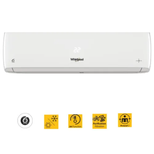 CLIMATISEUR 12000 BTU BLANC 6 SENS LCD INVERTER WHIRLPOOL