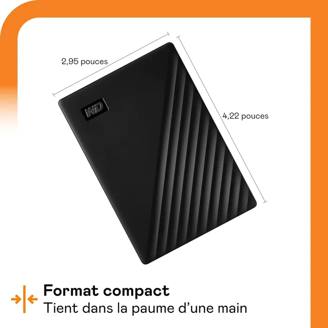 DISQUE DUR HDD EXTERNE 2 TB, Black MY PASSPORT  WESTERN DIGITAL